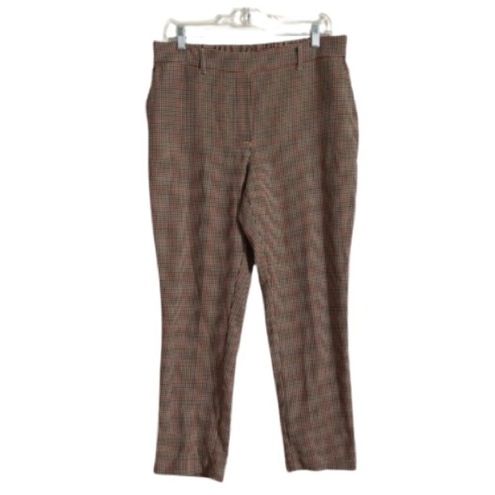 C by Chapter One Sportswear Red Plaid Straight Leg Mid Rise Trouser Pants Medium